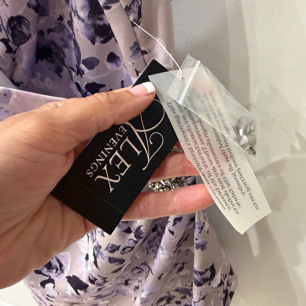 Alex Evenings Lavender Floral Midi Dress - Picture 4 of 6